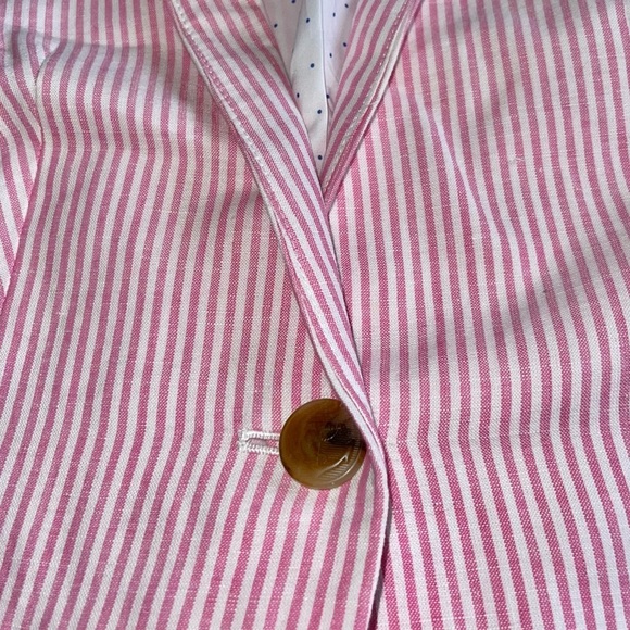 Talbots Women's Aberdeen Pink Striped Blazer Sz 6P - Picture 8 of 9